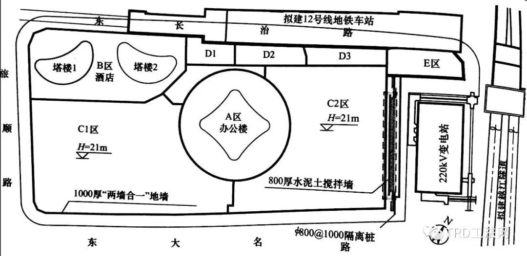 上海白玉兰广场TRD工法应用
