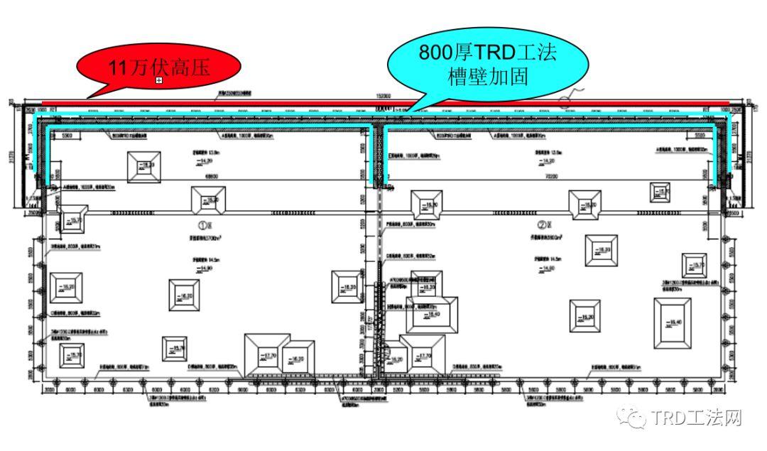 缤谷文化休闲广场二期TRD工法应用
