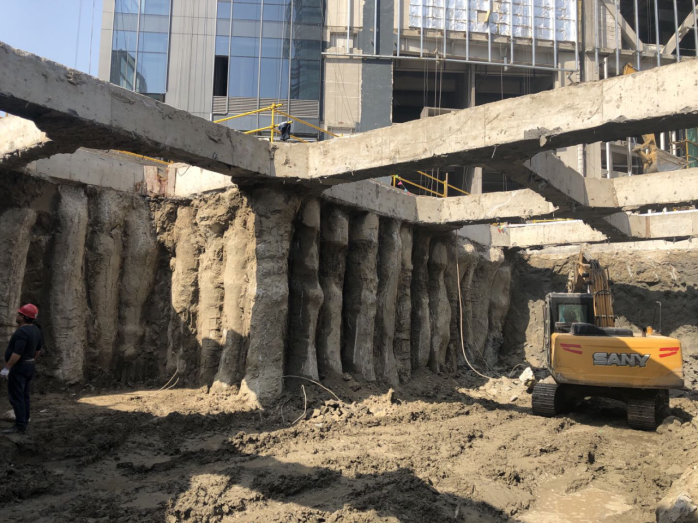 地铁连通道基坑围护MJS后插型钢施工案例