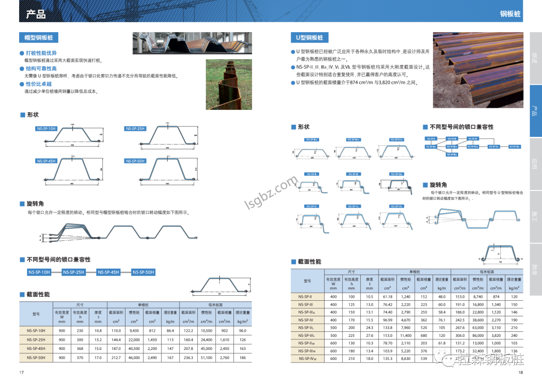 日本制铁钢板桩产品手册2020版