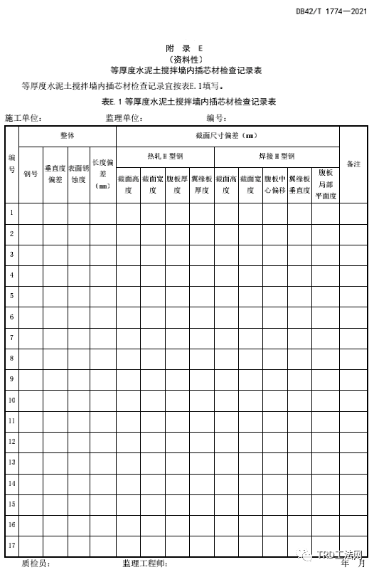 湖北省地方标准DB42/T 1774—2021等厚度水泥土搅拌墙技术规程